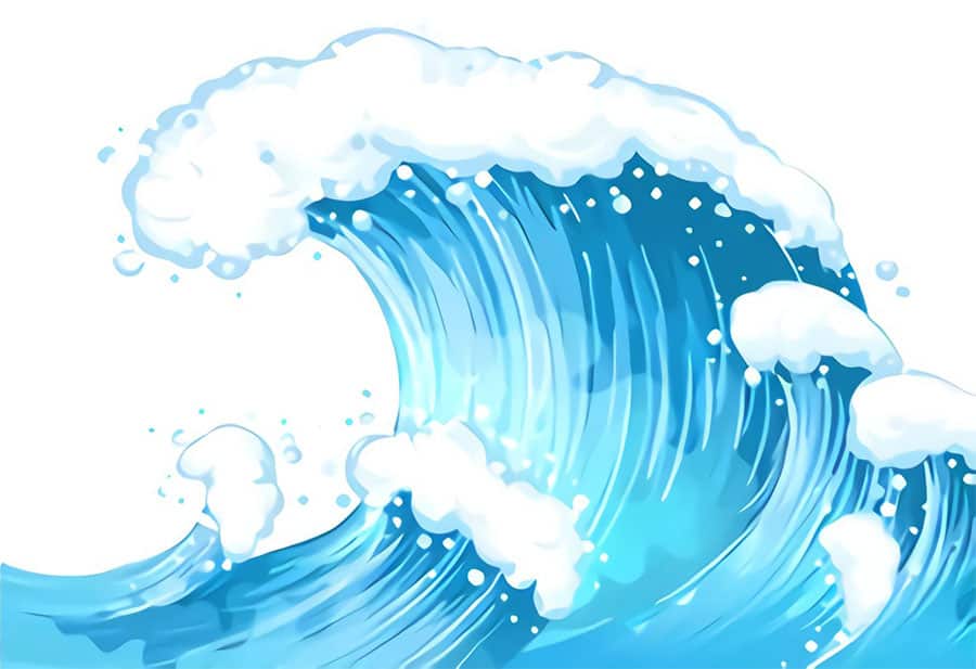 an illustration of an ocean wave