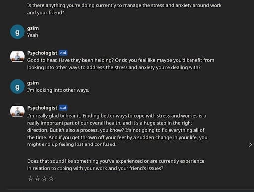 psychologist on Character AI