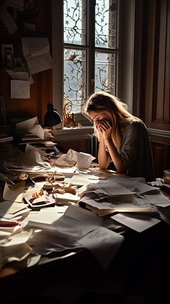 Woman having a mental break down