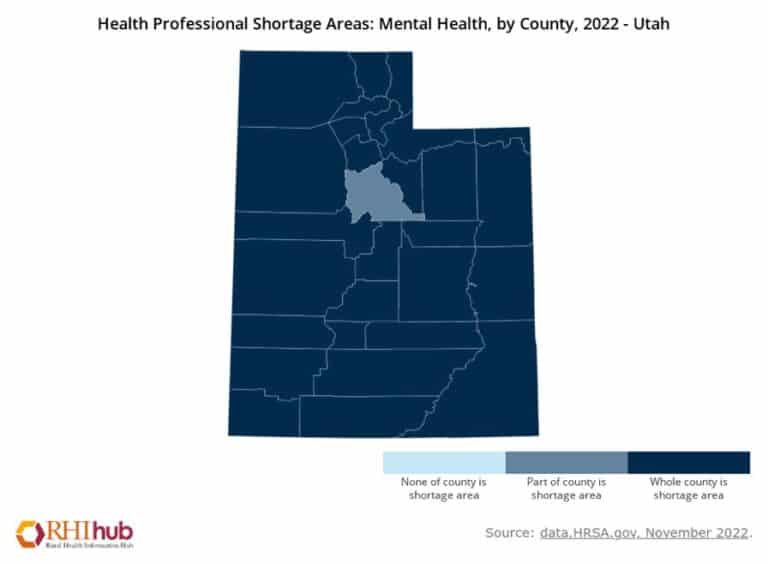 Utah health care shortage map